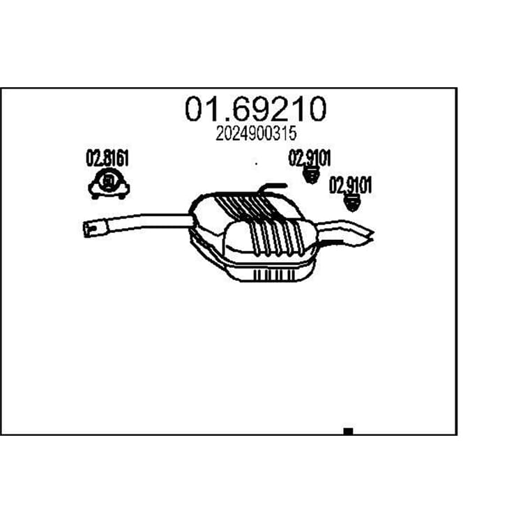 MTS Endschalld?mpfer Mercedes C-Klasse W202 C 200 bis 12.1994 von MTS