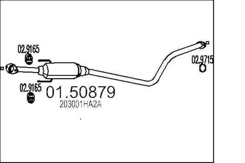 MTS Mittelschalldämpfer (01.50879) passend für NISSAN Micra IV | Auspufftopf von エムテクノ MTS