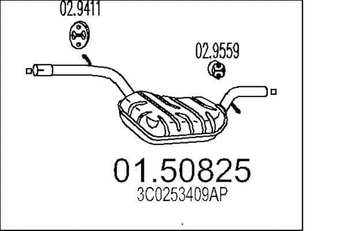 MTS Mittelschalldämpfer 01.50825 Passat Variant (3C5) Passat CC (357) von エムテクノ MTS