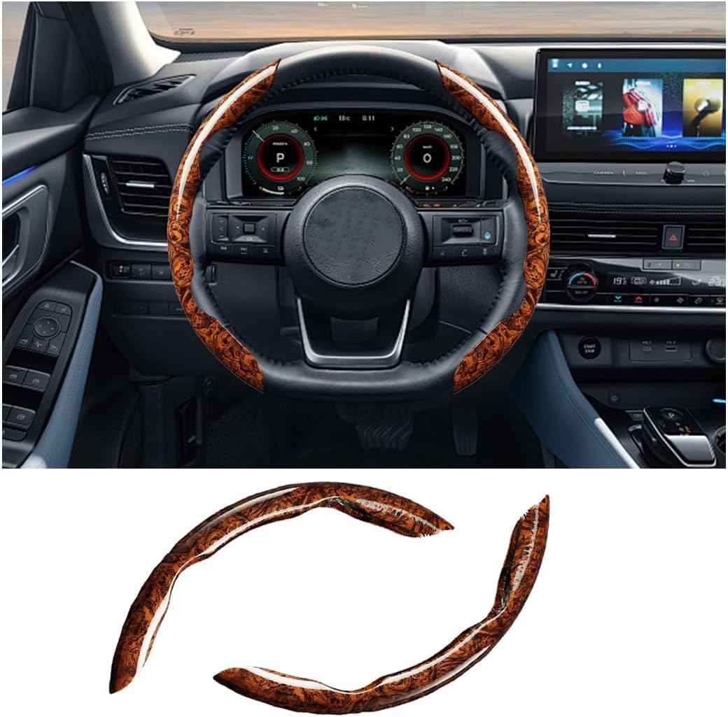 Auto-Lenkradbezug für Infiniti Q70L 2013-2020, rutschfest, Atmungsaktiv, Langlebig, Segmentierter Lenkradbezug Bequem, Autozubehör,Brown von MTYNB