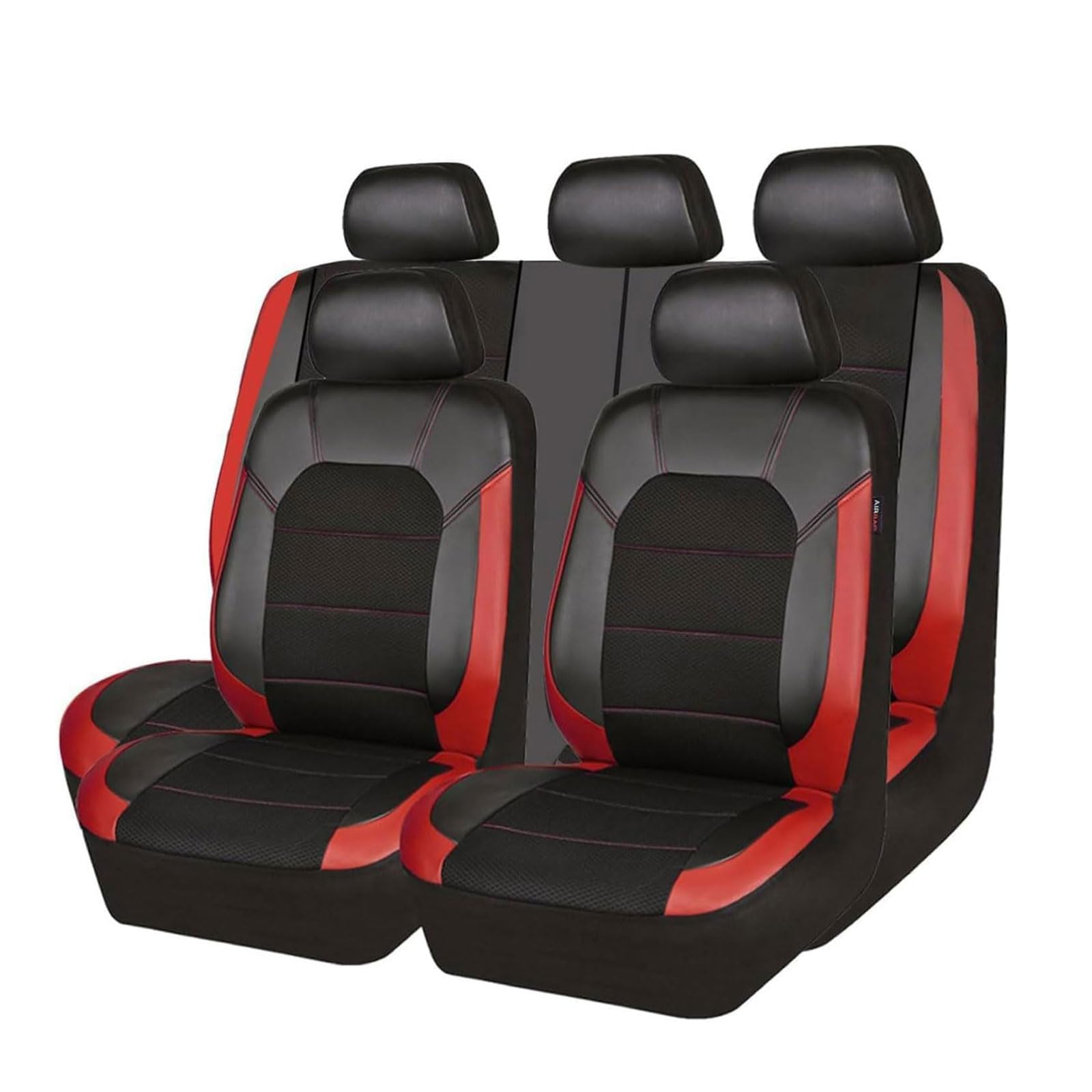 Auto Sitzbezüge Sets für Mazda 6 Coupe 2006 2007 2008, Leder Autositzbezüge rutschfest Sitzbezügesets Wasserdichter Sitzbezug-Sets Schonbezüge Zubehör,Red von MTYNB