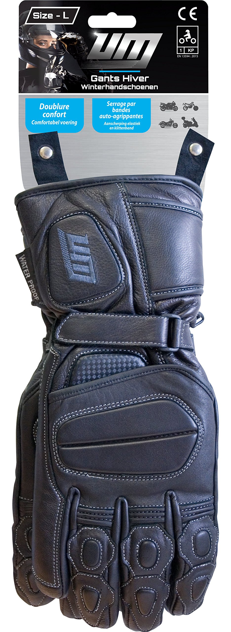 MU UM Handschuhe Floe – Winter Handschuhe Motorrad Scooter Schwarz von MU