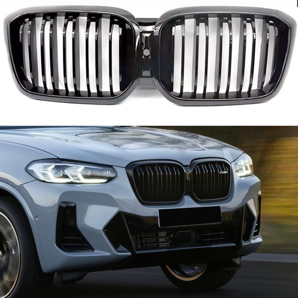 Frontgrill Nierengrill Stoßstange Renngrill Doppel für BMW X3 X4 G01 G02 LCI 2022+ von MUCCGQ