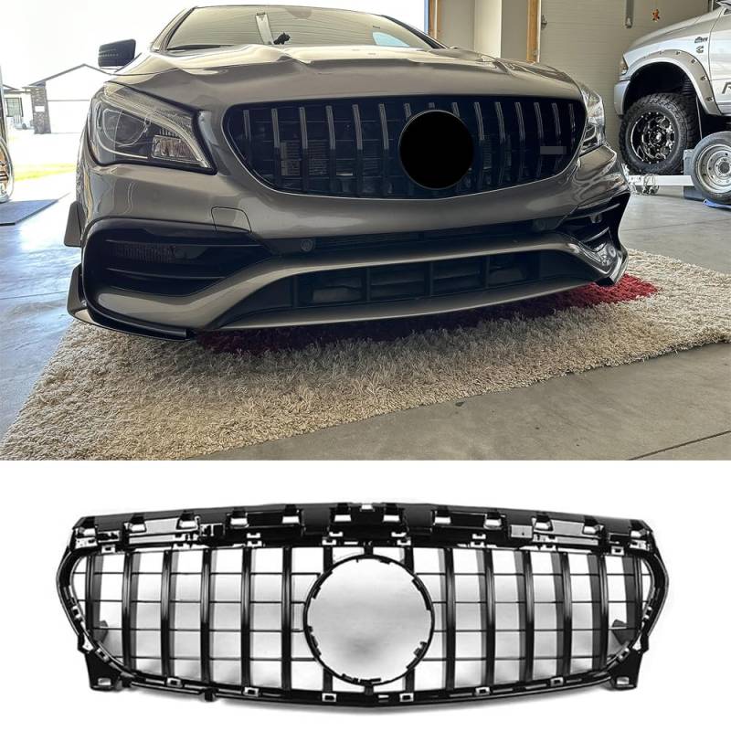 GT Panamericana Kühlergrill für W117 CLA-Klasse CLA180 CLA200 CLA250 CLA45 AMG 2013–2019, Schwarz von MUCCGQ