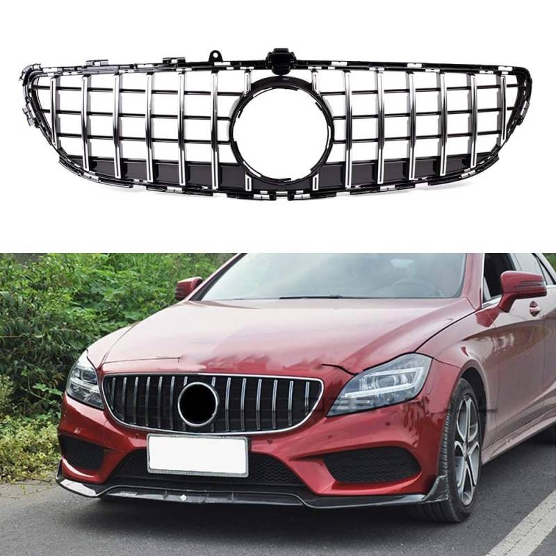 GT R Silber Frontgrill für Mercedes CLS Klasse W218 CLS300 CLS350 CLS450 CLS500 2015-2018 von MUCCGQ