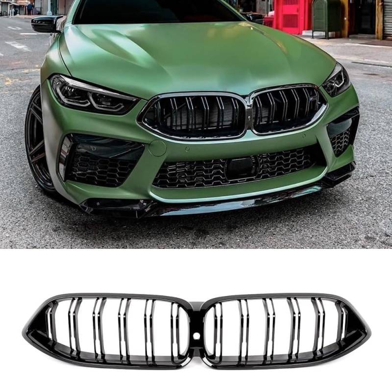 Nierengitter vorne glänzend schwarz für BMW 8er G14 G15 G16 840i 2019-2022 von MUCCGQ