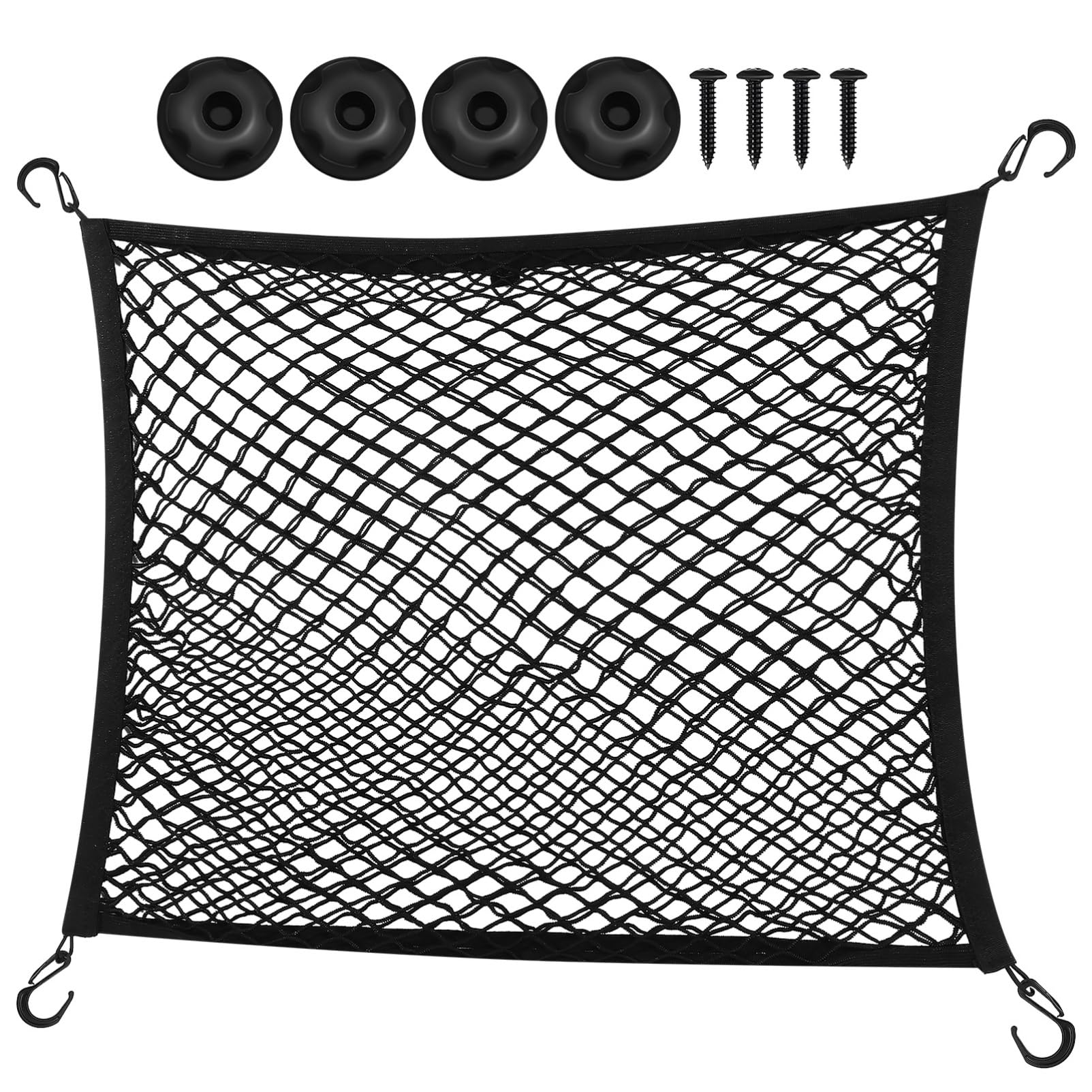 MUCKLILY 1 Satz Kofferraumnetztasche Auto gepäcknetz kleines Frachtnetz Kofferraum Organizer Kfz-Ladenetze Autozubehör Auto Aufbewahrungsnetz Mesh-Frachtnetz Speichernetz Polyester Black von MUCKLILY