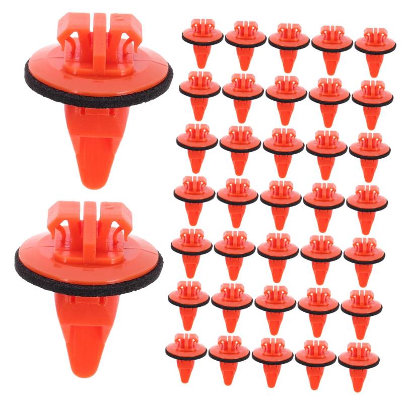 MUCKLILY 100st Glockenmund-modellclip Liner Autofüller Auto Diffusor Automatten Universal Zange Karosseriefüller Verschluss Trennen Stoßstangenclip Küchenarmatur Kabel Nieten Orange Plastik von MUCKLILY