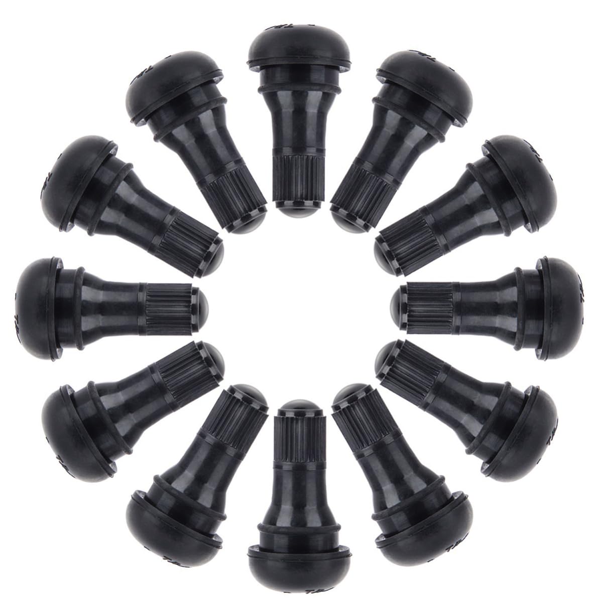 MUCKLILY 12 STK Gummistiele Reifenventil Autoreifen Zubehör Stecker Messgerät Tank Aufblasgerät Rad Black von MUCKLILY