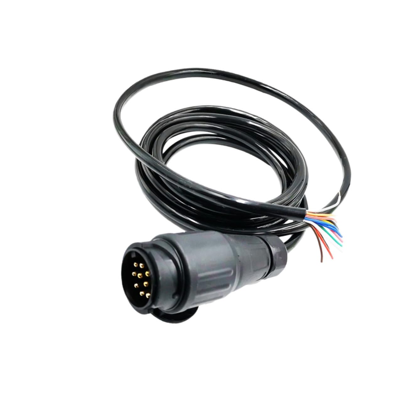 MUCKLILY 12 V Rundlochstecker Adapter 13 Polig Auf 7 Polig 3 m Kabelbaum Für Pkw Und LKW Anhänger Elektrischer Wandler Schwarz Ideal Für Stabile Kabelverbindungen Und Anschlusslösungen von MUCKLILY