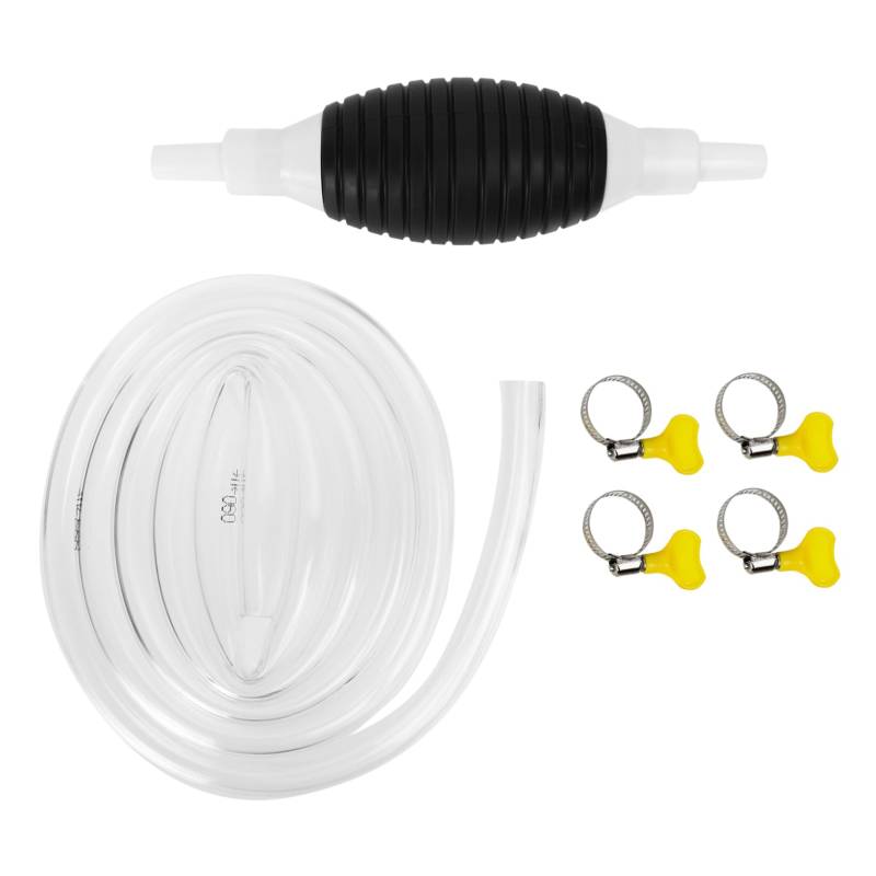 MUCKLILY 2 Meter Handpumpe Set Manuelle Kraftstoff Transferpumpe Für Fahrzeuge Fischteich Und Haushalt Inklusive 2 Clips Für Sicheren Halt Einfache Bedienung Und Vielseitig von MUCKLILY