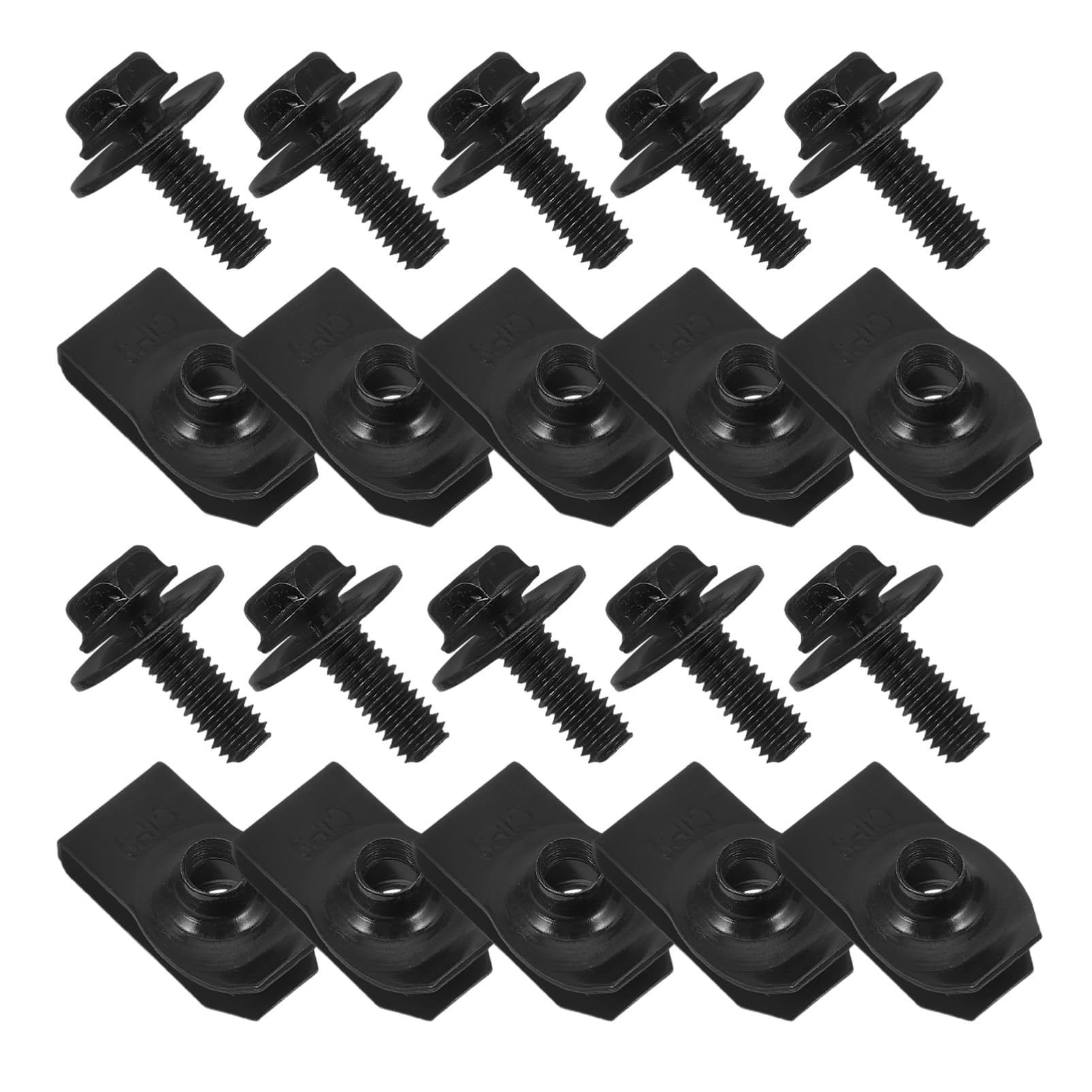 MUCKLILY 20St Autoschrauben Kfz-Clips und Befestigungselemente aus Metall Kfz-U-Clips Sie geben Clips EIN Befestigungselement Karosserieblech-Clips u Clipmutter Black von MUCKLILY