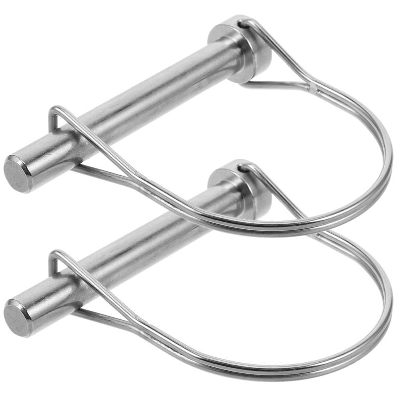 MUCKLILY 2St Anhängerkupplungsstift schraubensicherungsmittel Anhängerkupplungssicherung Anhängerkupplungslasche Schlossstift für Anhängerkupplung Kupplungsstifte Hardware-Pin Metall Silver von MUCKLILY