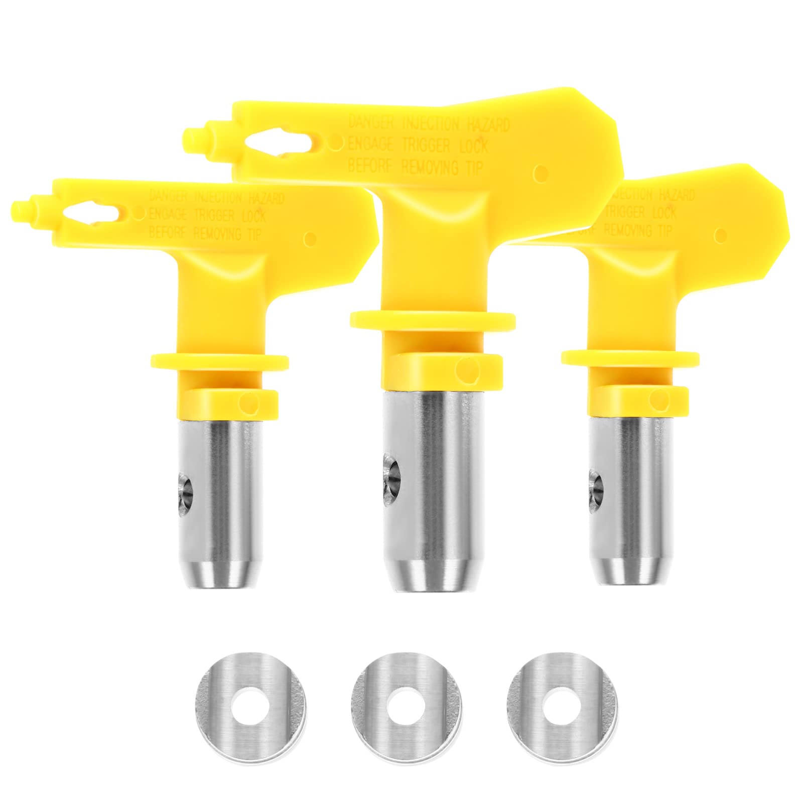 MUCKLILY 3St Düse Nozzle jetnozzele Spritzpistolen-Ersatzteile zünsler spritzmittel sprühlanze sprüher Airbrush kit Airless-Sprühspitze Reversible Sprühspitzen Sprühzubehör Plastik Yellow von MUCKLILY