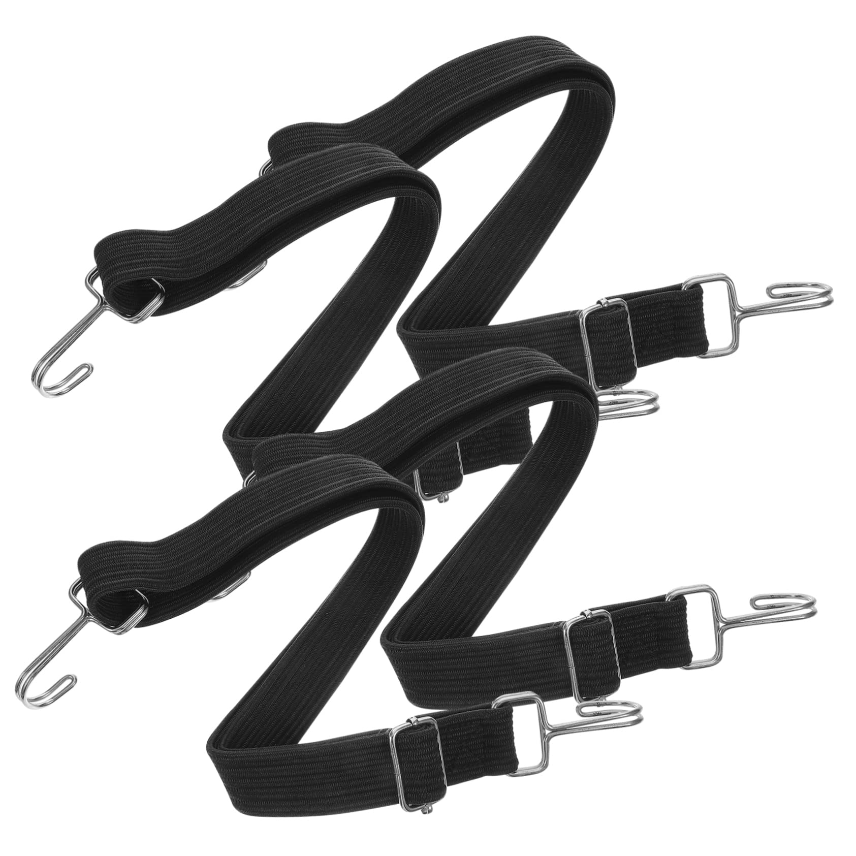 MUCKLILY 4 Stück Bungee Seil Mit Haken Flacher Bungee Gurt Verstellbares Und Elastisches Schnallenband Strapazierfähig Für Transport Camping Und von MUCKLILY