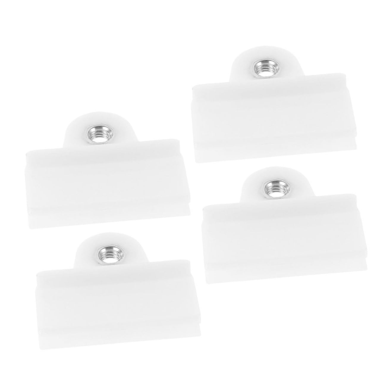 MUCKLILY 4 Stück Glasfeste Schnalle Fensterschließschnalle Clips für Glas Autoglas-Clip Glashalteclips-Kit Spiegelclips aus Glas Halteklammern für Schrankglas Plastik Weiß von MUCKLILY