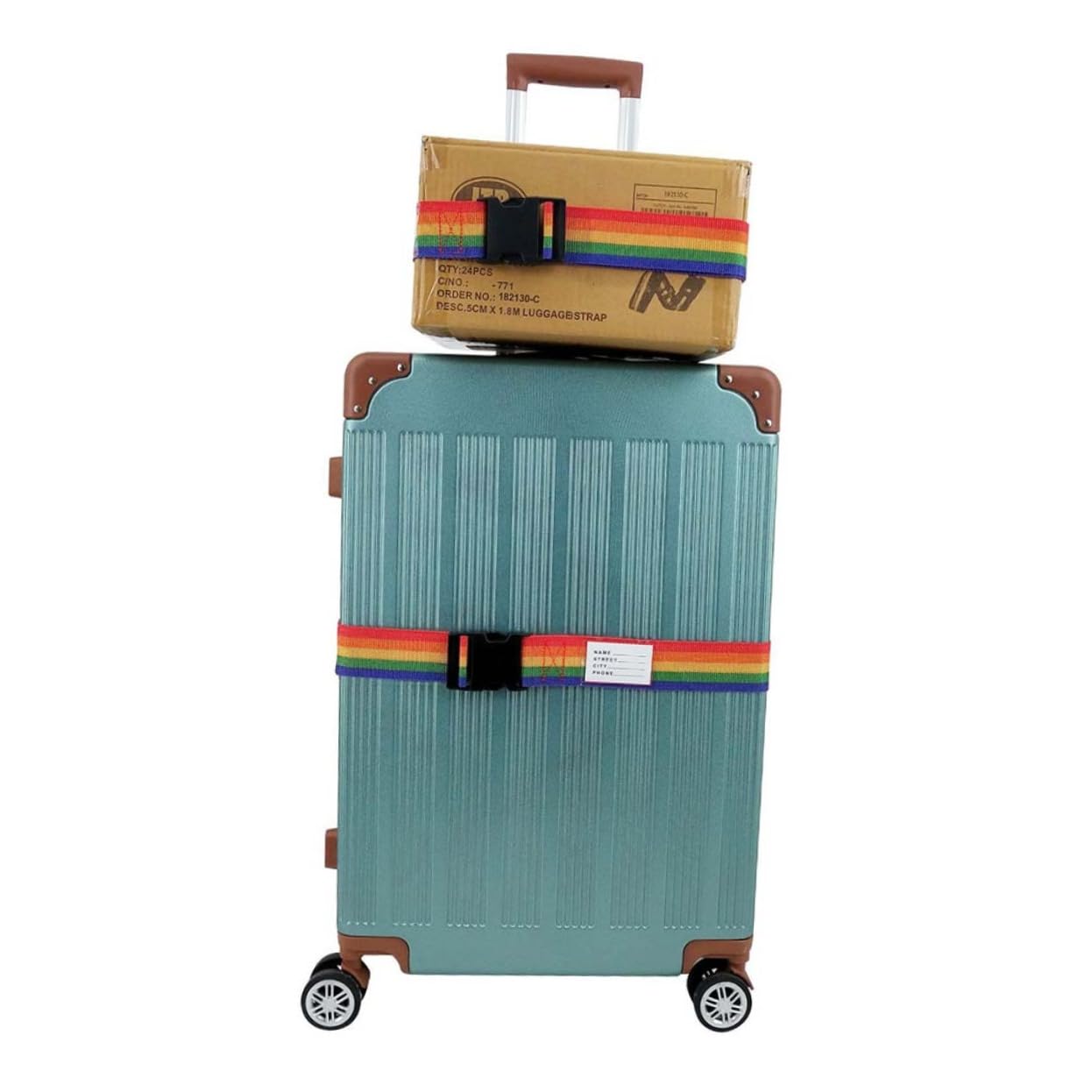 MUCKLILY 4 Stück Zurrgurt Koffer Verschluss reisegürtel Kofferband Reisezubehör Gepäckhalterung Luggage Straps kofferablage Spanngurt Gürtelschnalle Nockenband festbinden Colorful von MUCKLILY