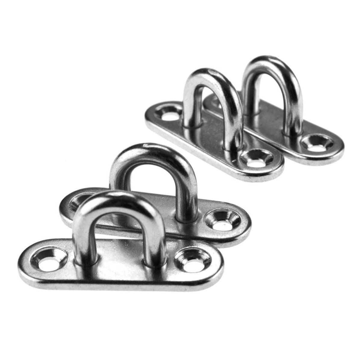 MUCKLILY 4Pcs Längliche Pad Augenplatte Silber Länglich Pad Augenplatte Stapel Ringhaken Stapel Ringhaken Edelstahl Stapelringhaken von MUCKLILY