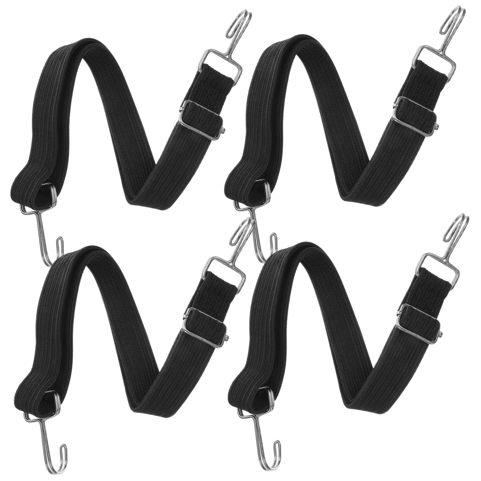 MUCKLILY 4er Set Schwarze Bungee Cord Mit Haken Flache Verstellbare Gummibänder Robuste Elastische Spanngurte Für Outdoor Camping Lastwagen Und Zeltbefestigungen von MUCKLILY