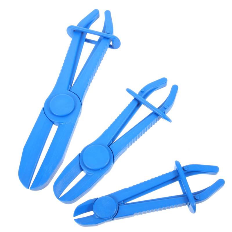 MUCKLILY 6st Schlauch Absperr Zange Bremssattelschlauch Schlüssel Kette Haken Bremsschlauchklemme Propan Schlauchschellenzange Automobil Schlauchzange Pinch-clamp-Werkzeug Blue Plastik von MUCKLILY