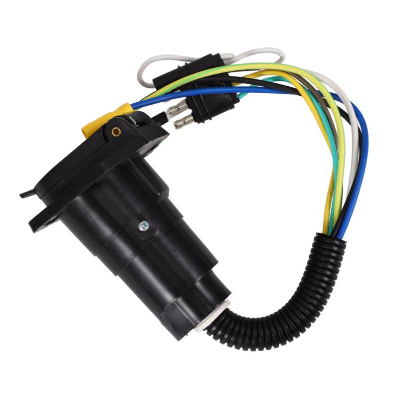 MUCKLILY 7 Poliger Anhängerstecker Adapter Mit Steckdose Elektrischer Kabelverbinder Für Wohnwagen Und LKW 7 Way Trailer Light Connector Für Sicheres Anhängen Und Betrieb von MUCKLILY