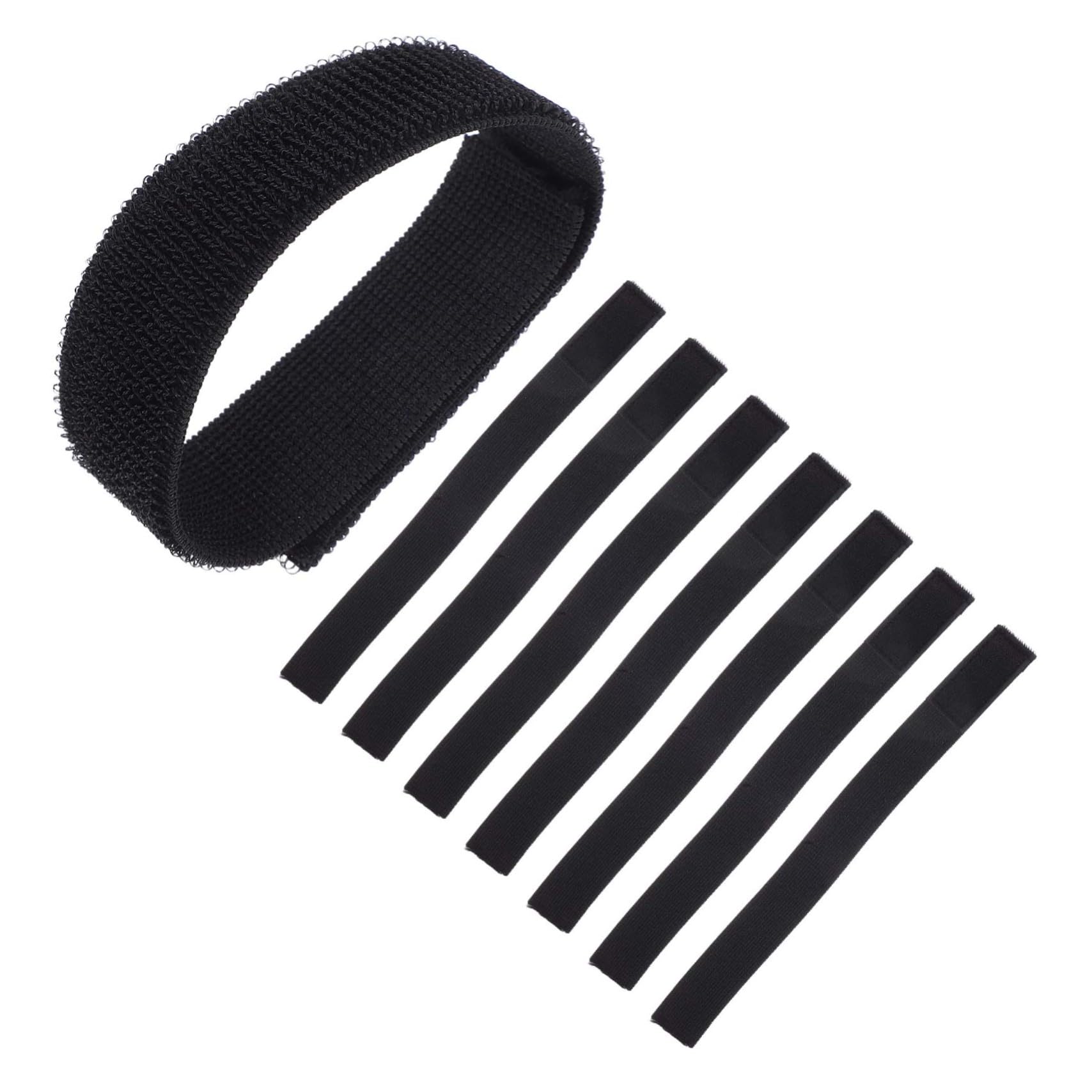 MUCKLILY 8St Klettverschlüsse Radfahren zubehör elastisches Stiefelband Schnallenband Ölleitung für Offroad-Motorräder Klebeband Spitzenband Fahrradstiefelgurt Hosenbeinband Polyester Black von MUCKLILY