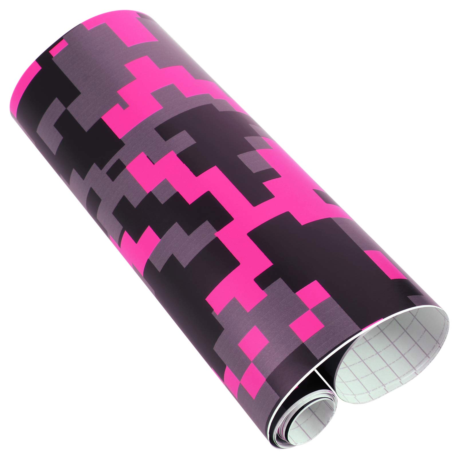 MUCKLILY Auto Aufkleber Autofolie Aus Vinyl Autoaufkleber Fahrzeugkarosseriefolie Klebefolie Schützend Auto-vinylfolie Klarer Lackfilm Camo-wrap-Vinyl Auto Wickeln Tarnung Rosa PVC von MUCKLILY