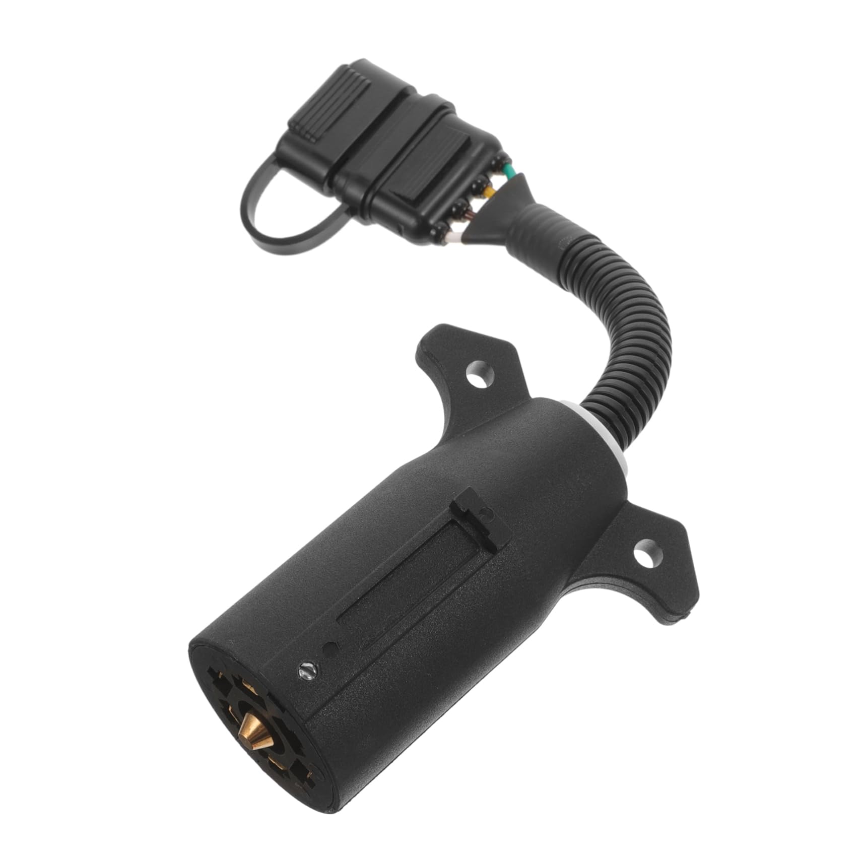 MUCKLILY Autoadapter Wohnwagen Adapter Caravan Adapter Anhängerkupplung Adapter anhängerzubehör Kabel Steckdose Stift Stecker für Wohnmobilanhänger 7-Wege-Rundsteckverbinder Plastik Black von MUCKLILY