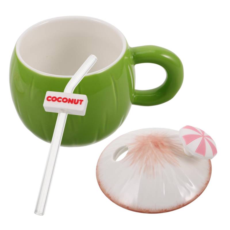 MUCKLILY Becher Luau-gastgeschenke Kokosnuss-tassen Schalen Aus Kokosnussschalen Süße Teetasse Süße Kaffeetassen Für Frauen Kaffeetasse Süß Hawaii-Party-Cup Süße Tassen Weißes Porzellan von MUCKLILY