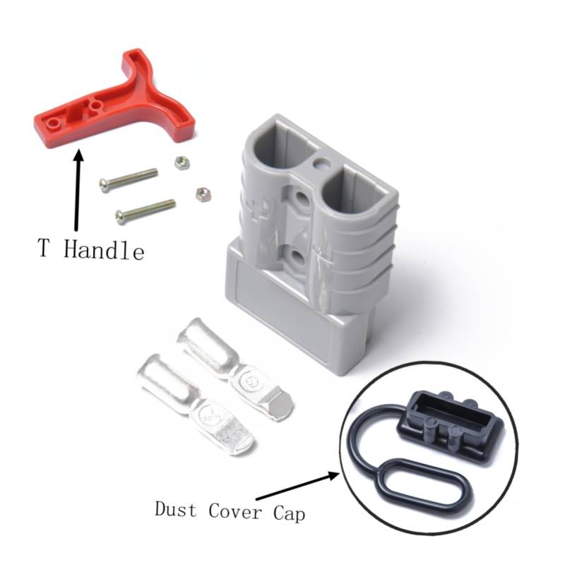 MUCKLILY Graue 50A Batterie Schnellverbindungsstecker Für Gabelstapler Winden Und Anhänger 10 12 AWG Stecker Für Elektrische Geräte Schnelltrenn Und Verbindungsfunktion von MUCKLILY