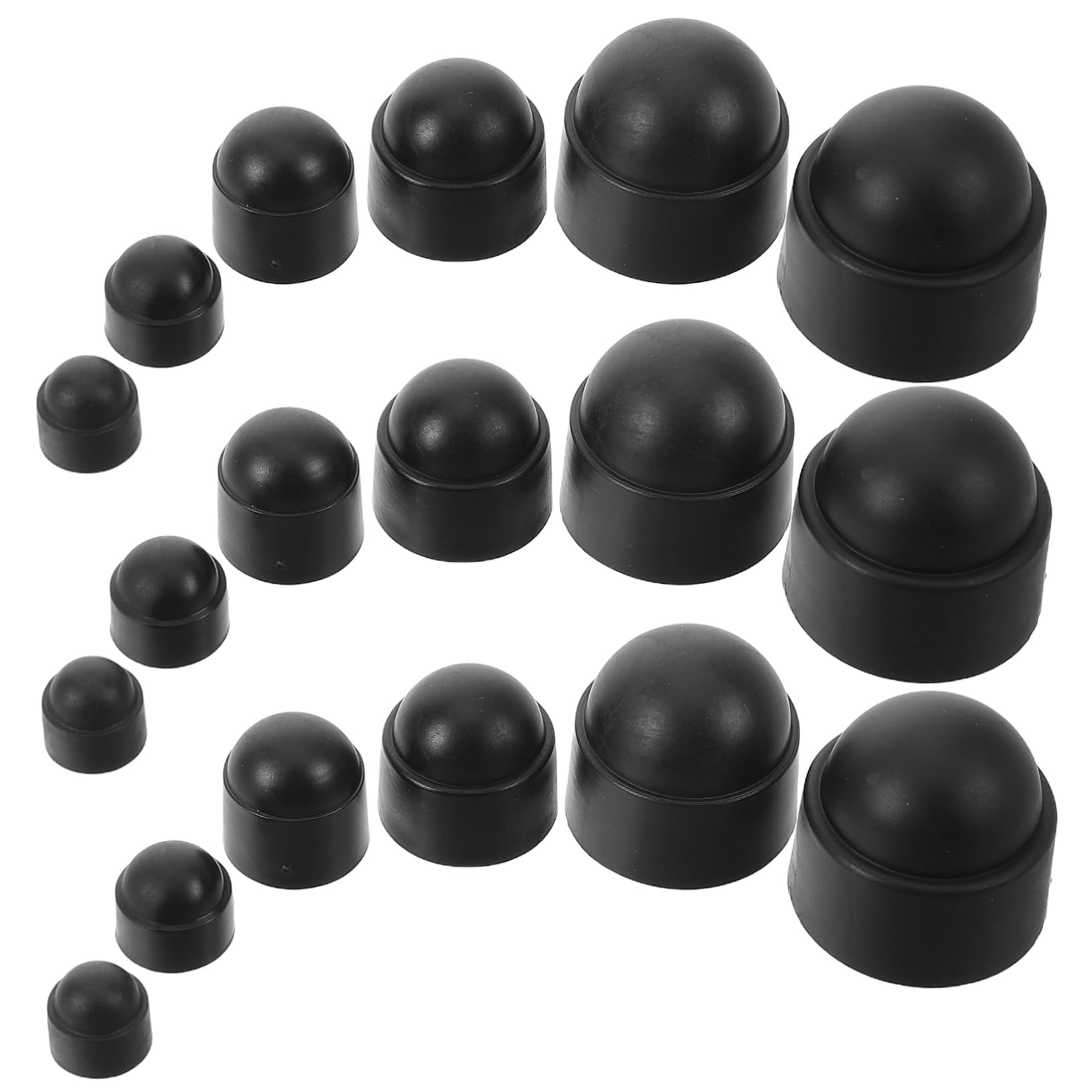 MUELODSIC 145-Teiliges Set Mutternabdeckungssatz schraubenkappen schwarz Schraubenschutzkappen Muttern Abdeckung Set Mutternkappen für Garage Kappe Schwarze Radmuttern Nylon Black von MUELODSIC