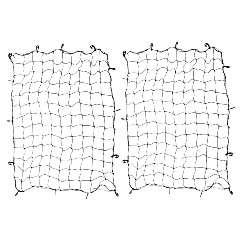 MUELODSIC 2 Stück Dachgepäcknetz Anhänger Träger Gepäcknetz Für Das Innendach des Autos Korb Abschleppen Netz Sitz Ponton Behälter Netze Auto Auto-Dach-befestigungsnetz Dach Black Gummi von MUELODSIC