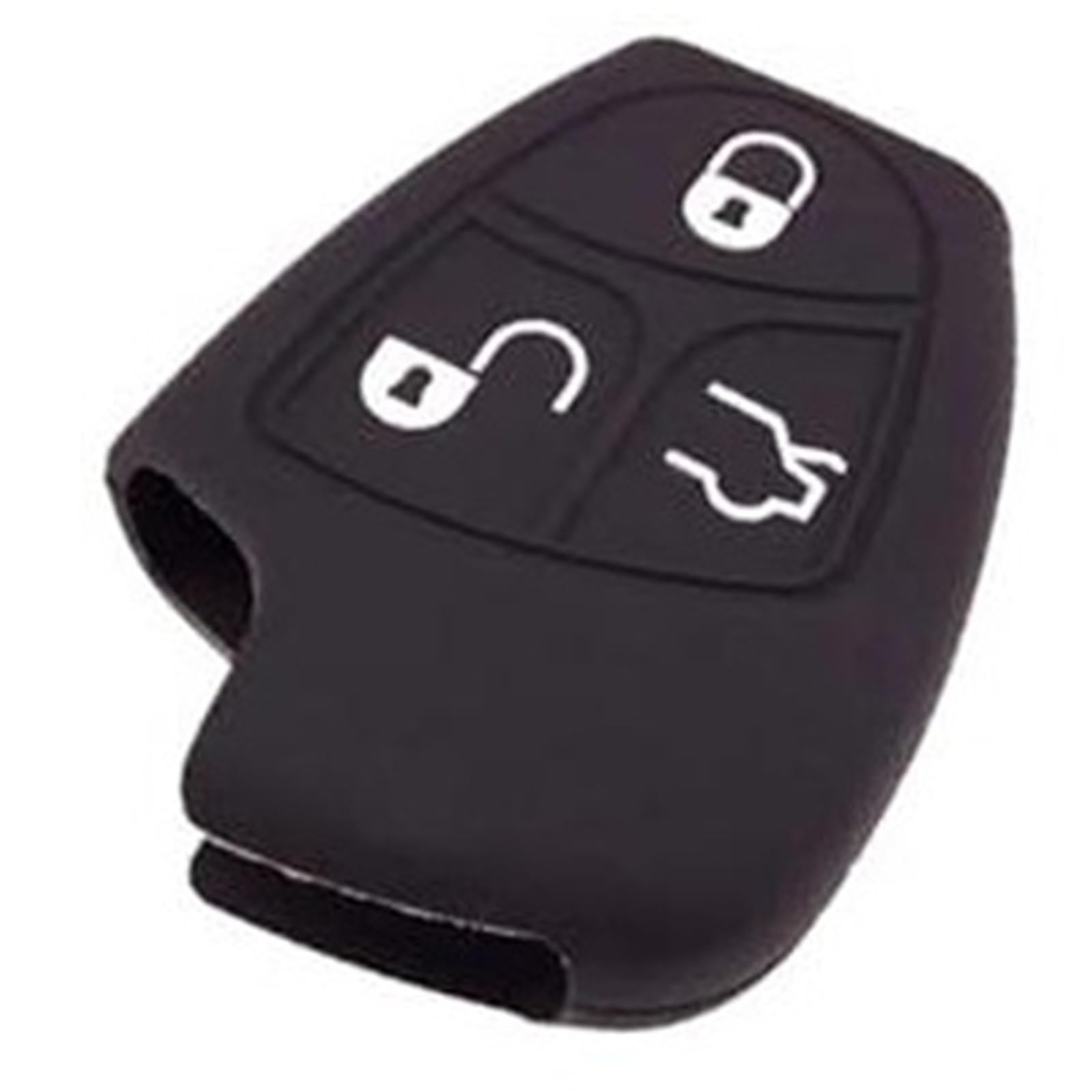 MUEOSI 3-Tasten-Autoschlüsselanhänger, for Mercedes, for Benz, CLS Sl CES Klasse Amg Silikonkautschukabdeckung Fernbedienung, for Smart Autoschlüsselgehäuse(Black Black) von MUEOSI