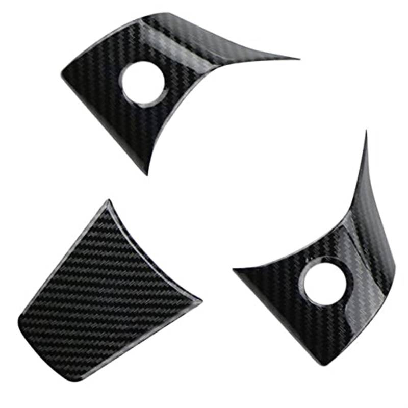 MUEOSI 3 Teile/Satz Lenkrad Taste Panel Abdeckung Trim, for Tesla, Modell 3 2016-2022 Modell Y 2019-2022 Zubehör Dekorativer Lenkradaufkleber(Black Black) von MUEOSI