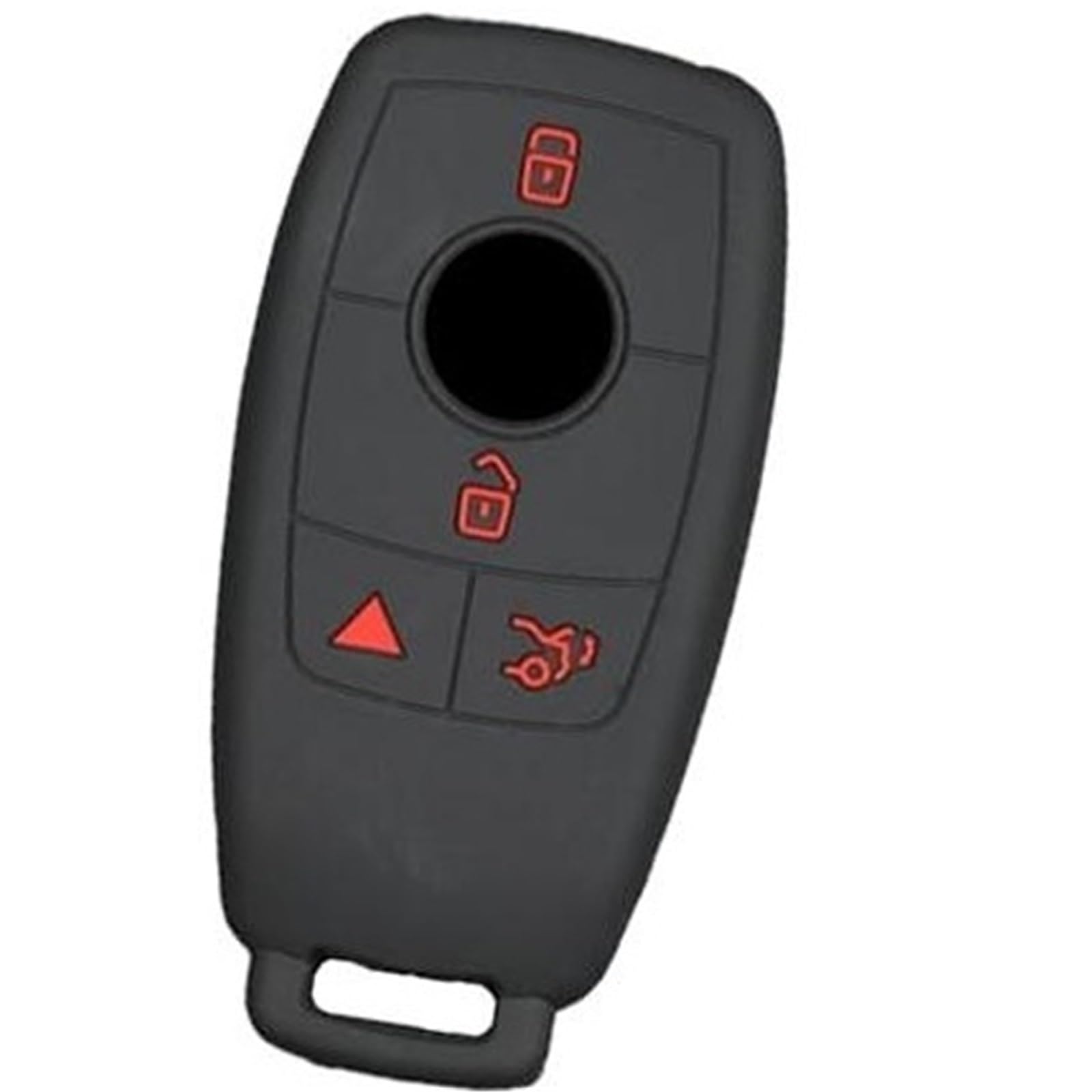 MUEOSI 4-Tasten-Autoschlüsselanhänger, for Mercedes-Benz, ESC-Klasse, GLE, GLA, GLB, GLC, C63, AMG, Silikon-Fernbedienungs-Kettenring, Gehäuse-Halterung Autoschlüsselgehäuse von MUEOSI