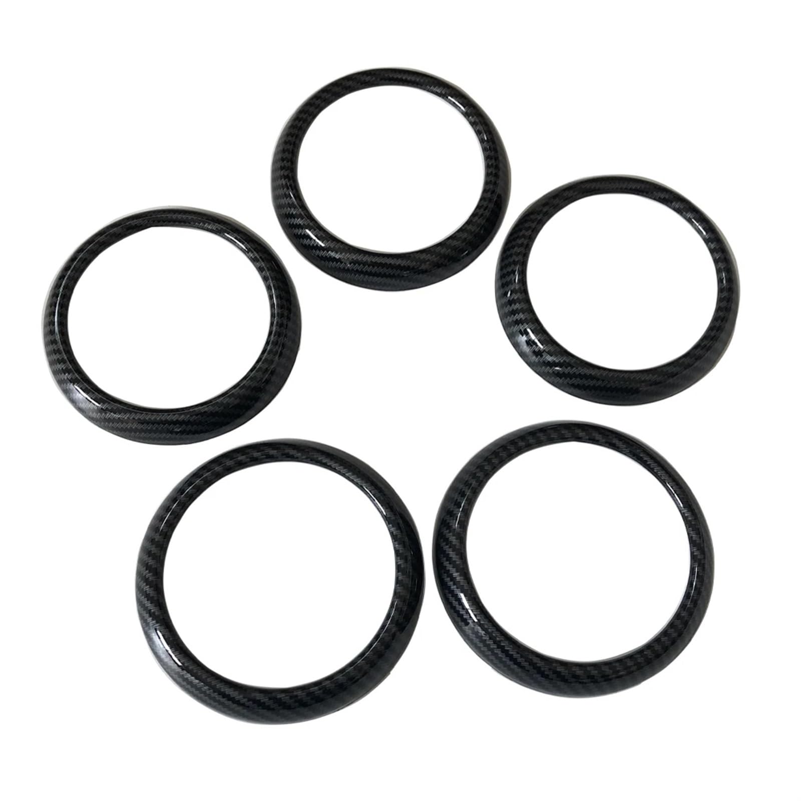 MUEOSI 5PCS Set Klimaanlage Vent Outlet Ring Trim Dekor for A-Klasse W176 AC-Steckdosenabdeckung(Carbon Fiber) von MUEOSI