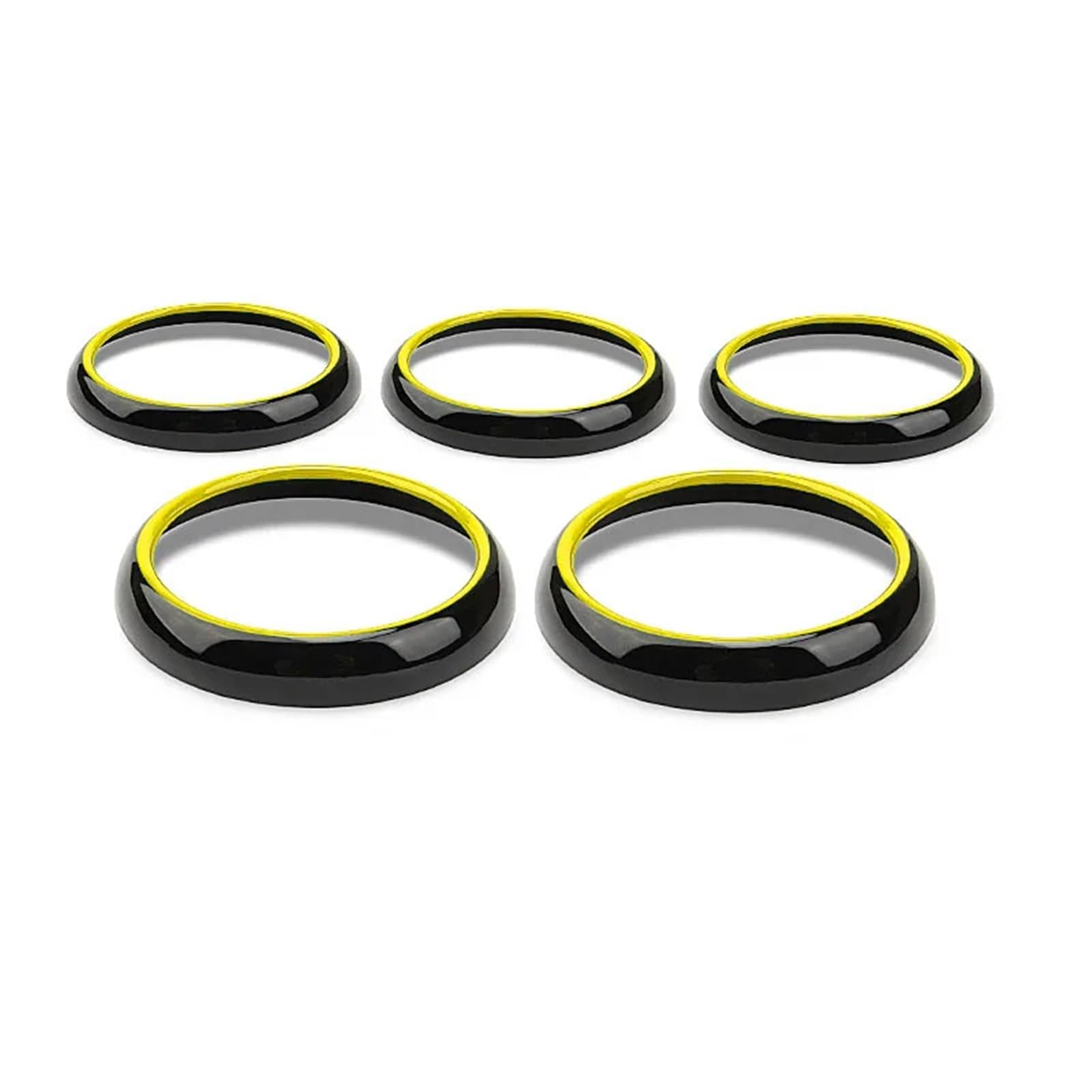 MUEOSI ABS Auto Zustand Air Vent Outlet Ring Abdeckung Trim Dekoration for EINE Klasse W176 GLA X156 CLA C117 Zubehör AC-Steckdosenabdeckung(Yellow,A Class 2013-2018) von MUEOSI