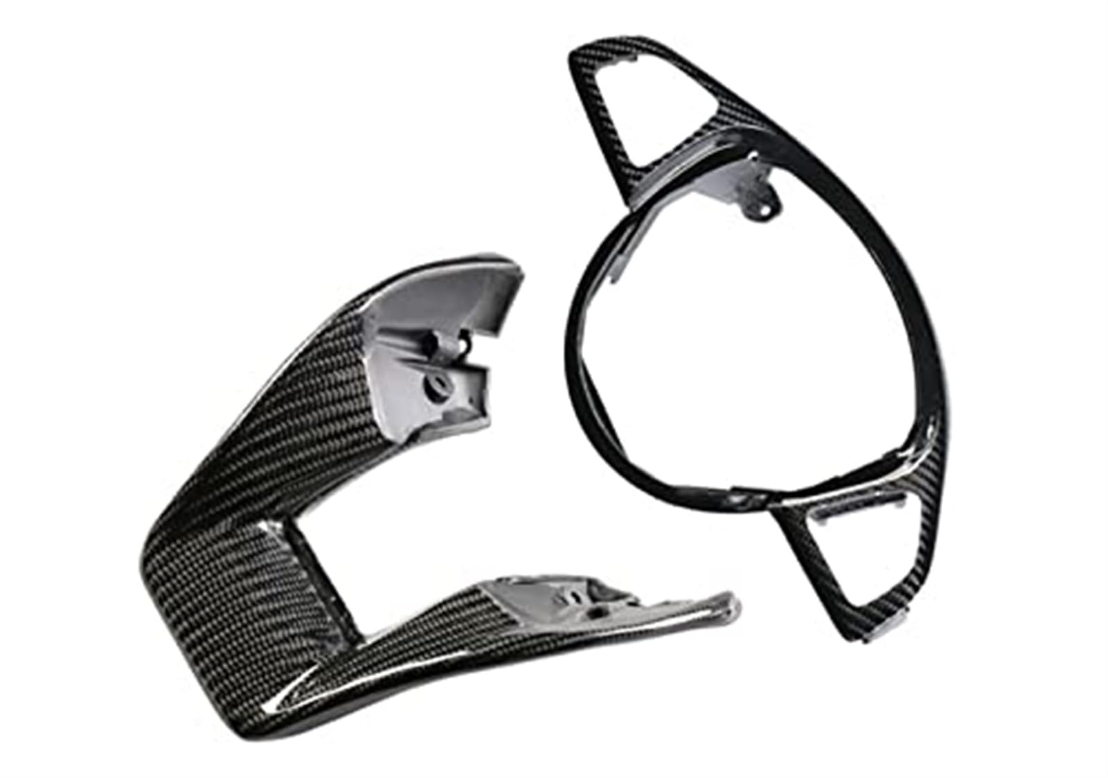 MUEOSI Ab 2015, for Mercedes-Benz, W205 C63 W176 A45 W213 E63 W117 C117 CLA45 CLS63 GLA45 AMG Lenkradverkleidung aus Kohlefaser Dekorativer Lenkradaufkleber(Black with Label A) von MUEOSI