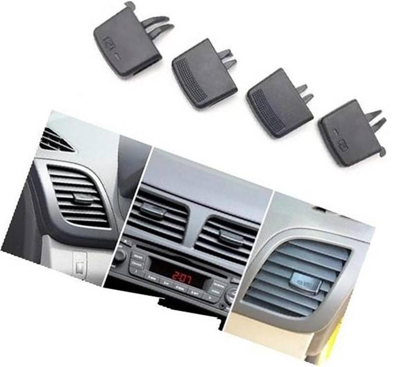 MUEOSI Armaturenbrett-Entlüftungs-Reparatursatz, Auslasslaschen-Clip, Entlüftungsgitter, Auto-Clip, for Hyundai, for Verna for Solaris 2010–2016 Entlüftungslaschenclip(Black Set of 4) von MUEOSI