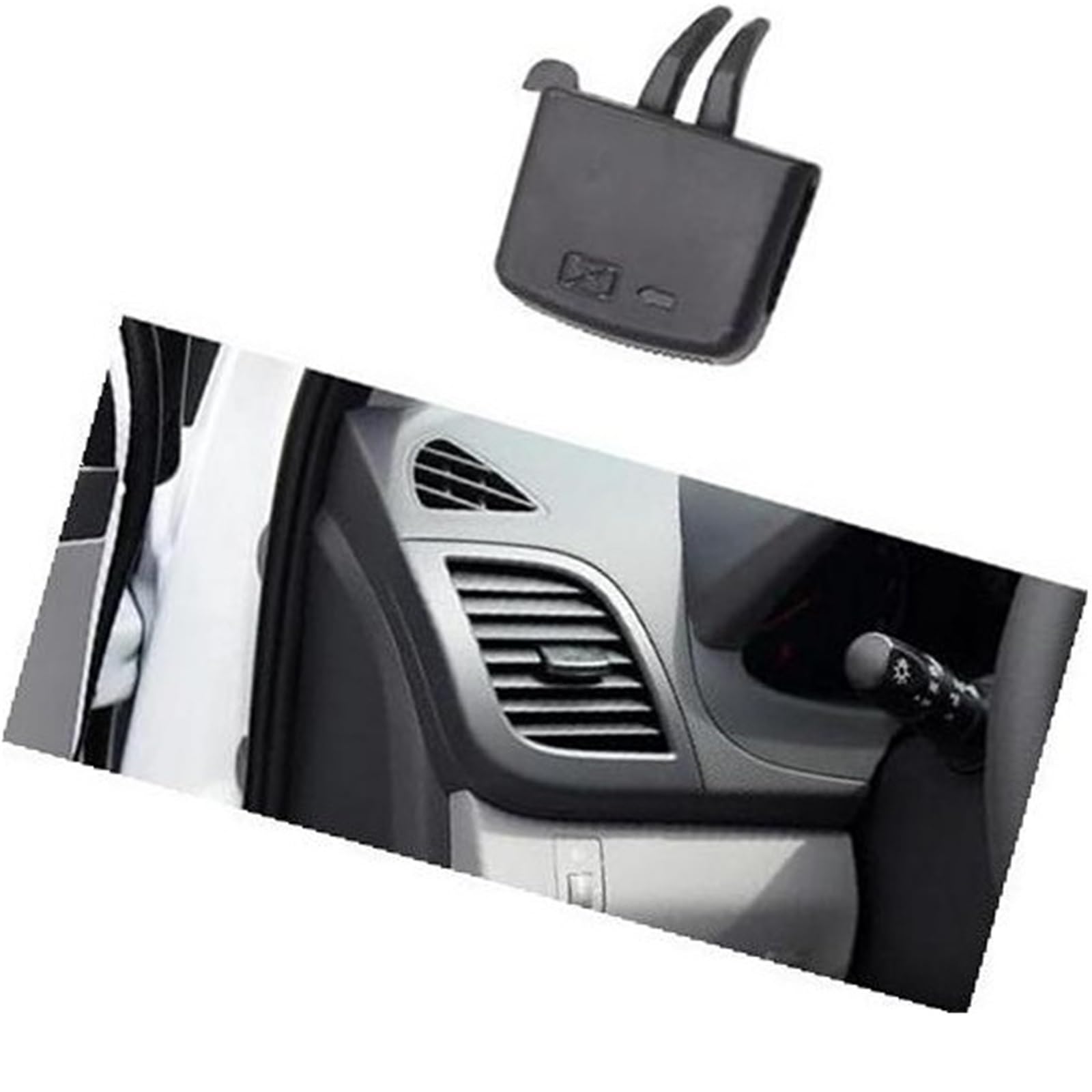 MUEOSI Armaturenbrett-Entlüftungsöffnung, Auto-Entlüftungsgitter, Laschenclip, Klimaanlagenauslass, for Hyundai, for Verna, for Solaris 2010–2016 Entlüftungslaschenclip(Black NO.1) von MUEOSI