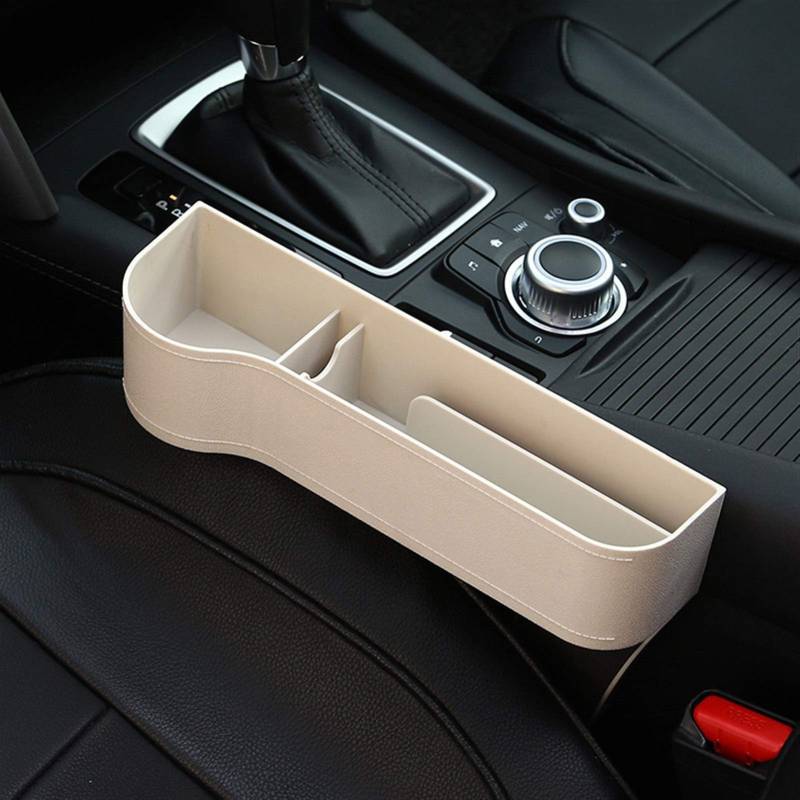 MUEOSI Auto, for Sitz, Gap Organizer Aufbewahrungsbox Auto Organizer Lückenfüller Halter Geldbörse Telefon Schlitztasche Auto Autozubehör Lückenfüller für Autositze(White master driving) von MUEOSI