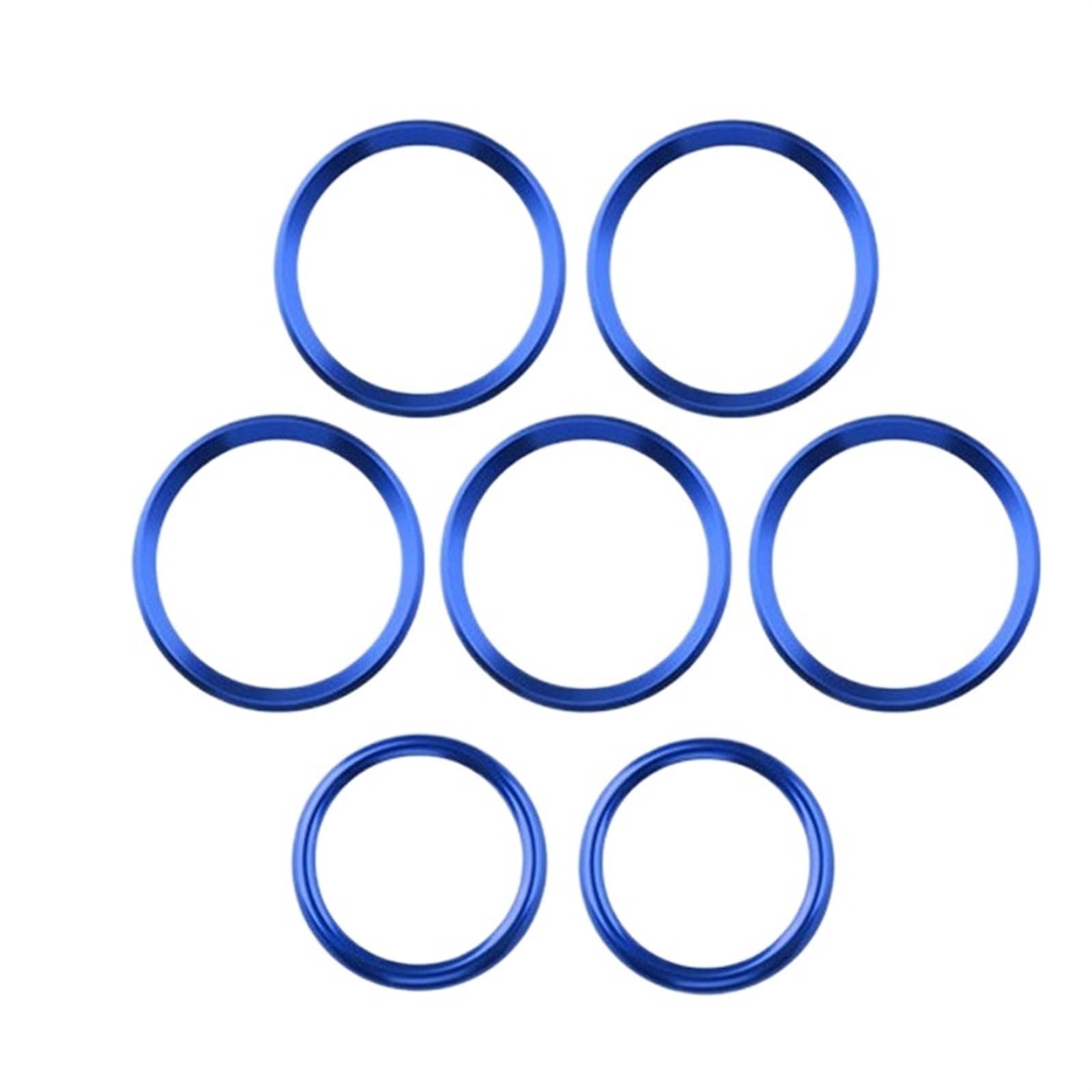 MUEOSI Autozubehör Klimaanlage Entlüftungsauslass Ringabdeckung Verkleidung for A CLA Klasse W177 V177 C118 A180 A200 2019 2020 AC-Steckdosenabdeckung(Blue 7-Piece Set) von MUEOSI