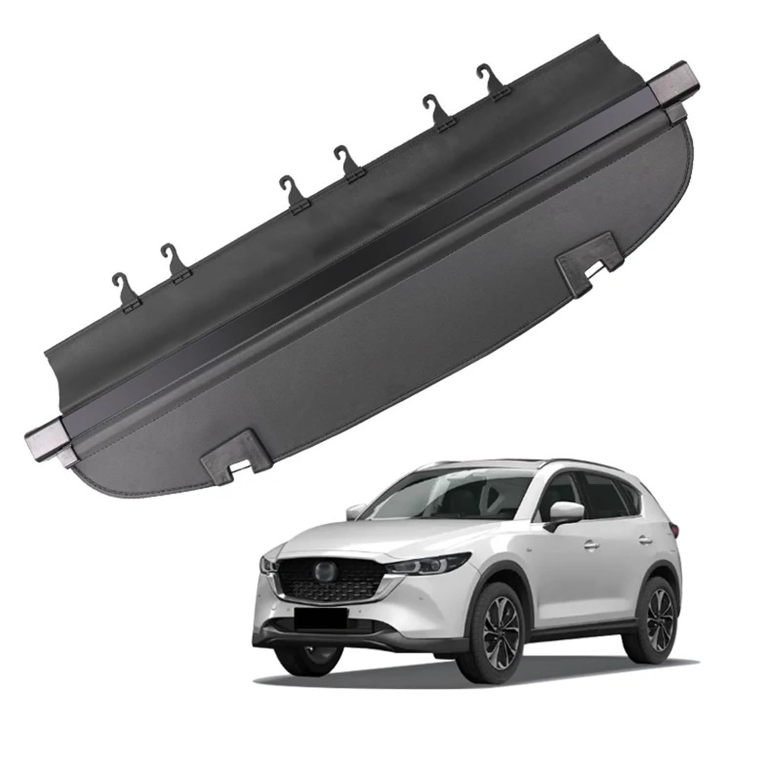 MUEOSI For Mazda CX-5 2013–2023, Gepäckraumabdeckung, versenkbarer Gepäckträger, wasserdichter Schild, Privatsphäre, Gepäckraumabdeckung, Autozubehör Gepäckträger für den hinteren Kofferraum(17-23 CX- von MUEOSI