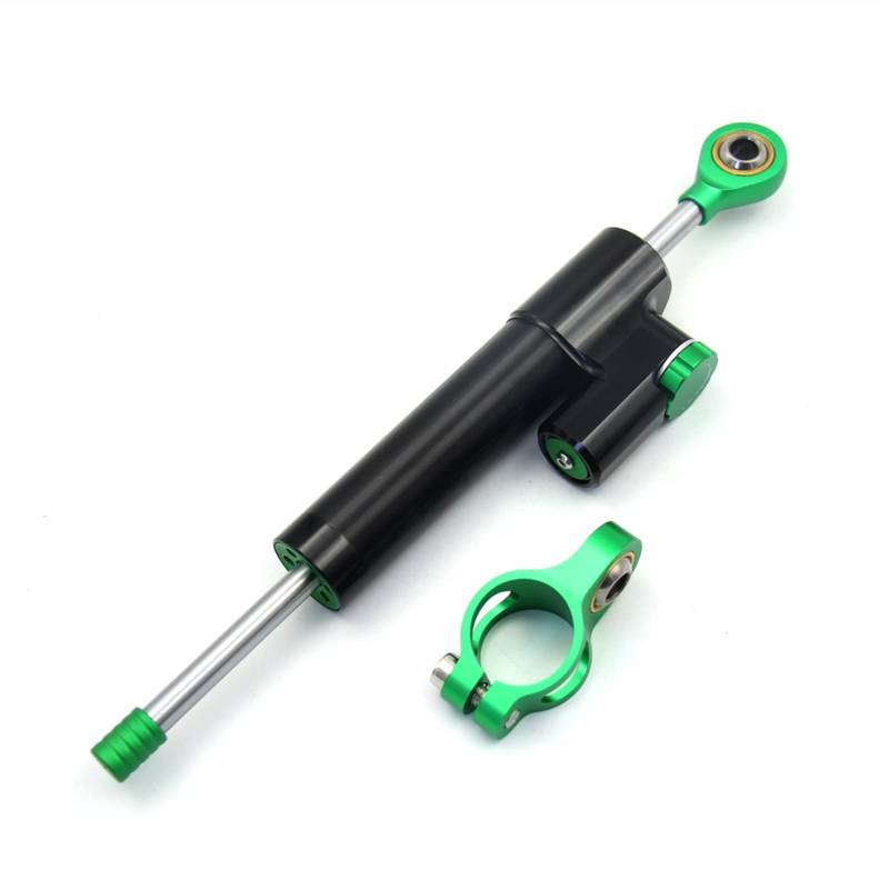 MUEOSI Halterungssatz for Motorradstabilisator-Lenkungsdämpfer, for Yamaha, YZF R3 R25 MT03 MT25 2015 2016 2017 universeller Motorrad Lenkungsdämpfer(Black with Green) von MUEOSI