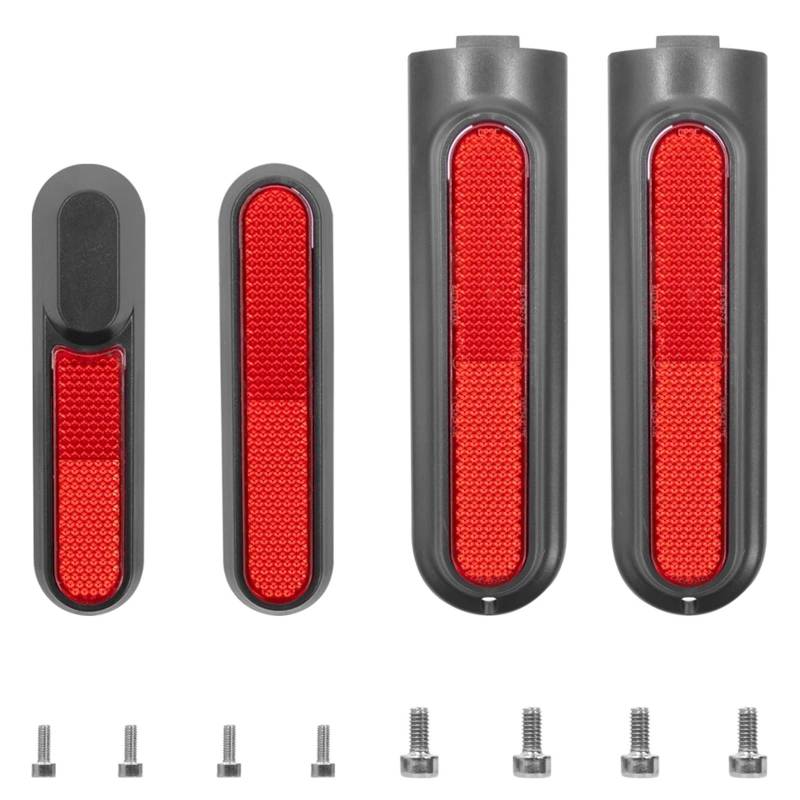MUEOSI Hochwertiger Reflektorschutz for die Vordergabel, for Xiaomi, 4 Pro Mi4 Elektroroller, Radkappe for die Hinterradabdeckung mit Schraubensatz Reflexstreifen(Red) von MUEOSI