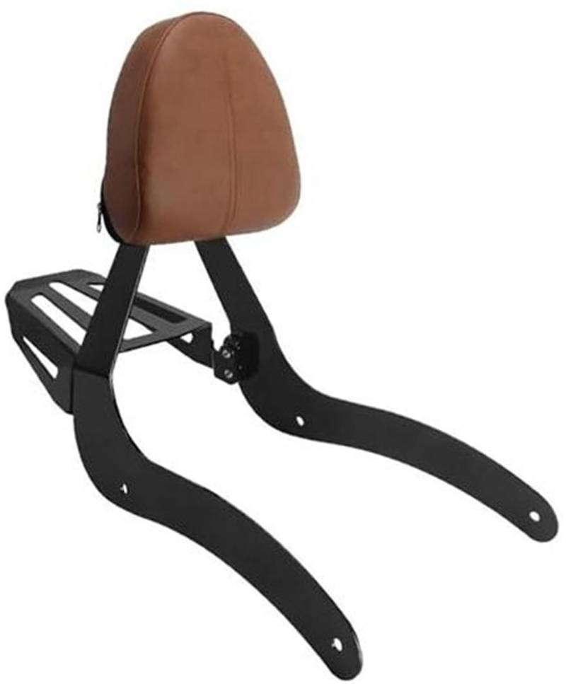 MUEOSI Motorrad Abnehmbare Rückenlehne Sissy Bar Hinten Gepäckträger Pad Zubehör, for Indian, for Scout 2015-2024, for Scout Sixty ABS 2016-2024 Gepäckträger-Stützregal(Black Brown) von MUEOSI