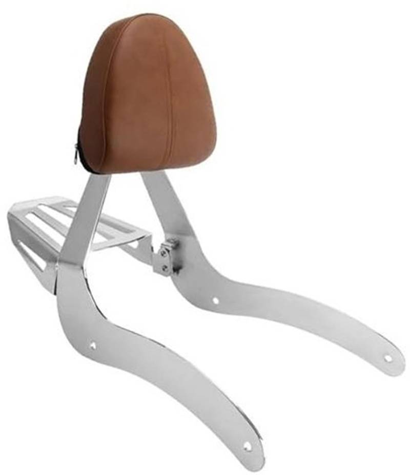 MUEOSI Motorrad Abnehmbare Rückenlehne Sissy Bar Hinten Gepäckträger Pad Zubehör, for Indian, for Scout 2015-2024, for Scout Sixty ABS 2016-2024 Gepäckträger-Stützregal(Silver Brown) von MUEOSI