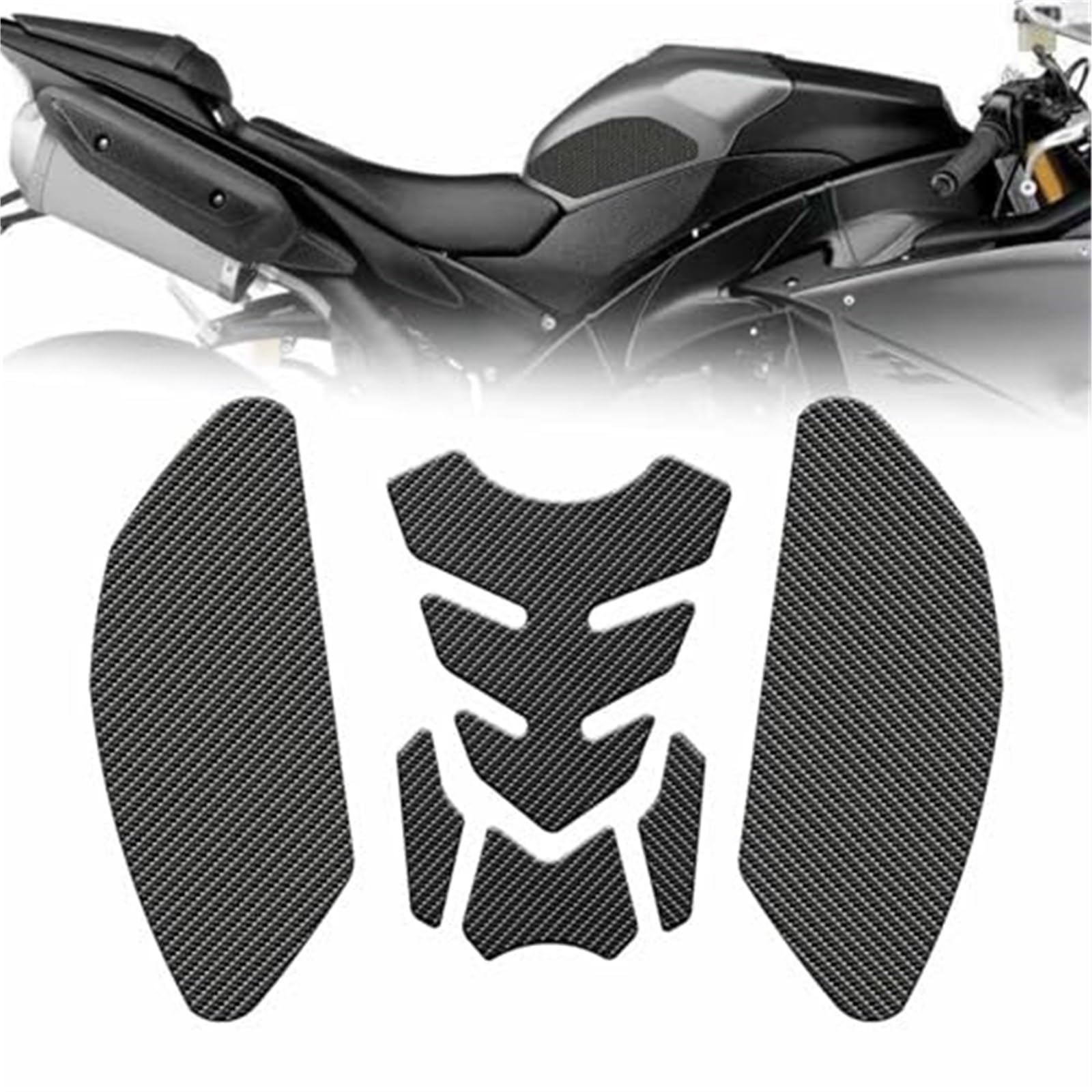 MUEOSI Motorrad-Kraftstofftank-Pads-Aufkleber, kompatibel mit YA-MA-HA YZF-R1 2009 2010 2011 2012 2013 2014, Seitenaufkleber, Gas-Kniegriffschutz, Traktionspads, Zubehör Panzerpolster von MUEOSI