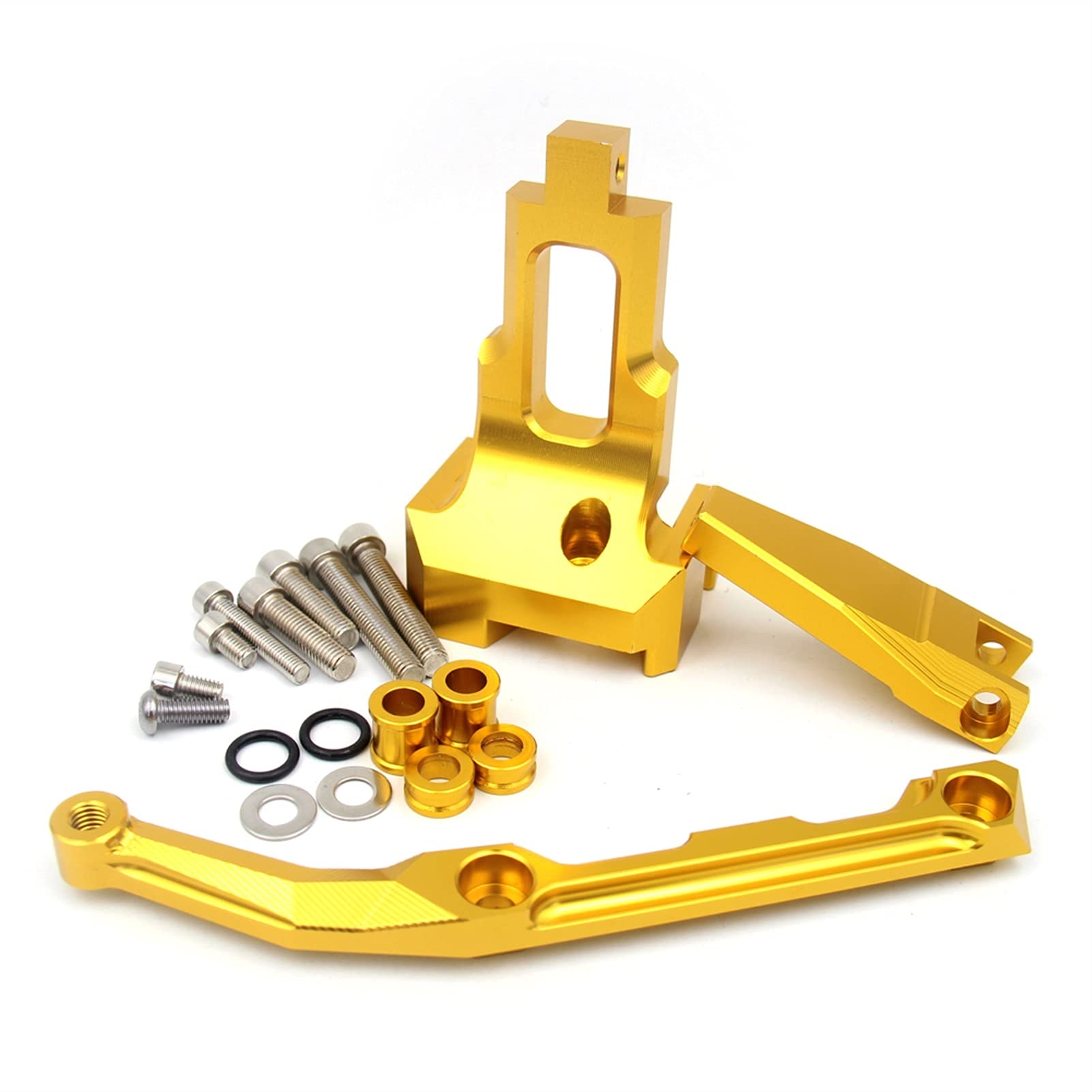 MUEOSI Motorrad-Stabilisator-Lenkungsdämpfer-Montagehalterungssatz for Yamaha, MT-09 Tracer Tracer 900 FJ-09 2015 2016 2017 universeller Motorrad Lenkungsdämpfer(Gold) von MUEOSI