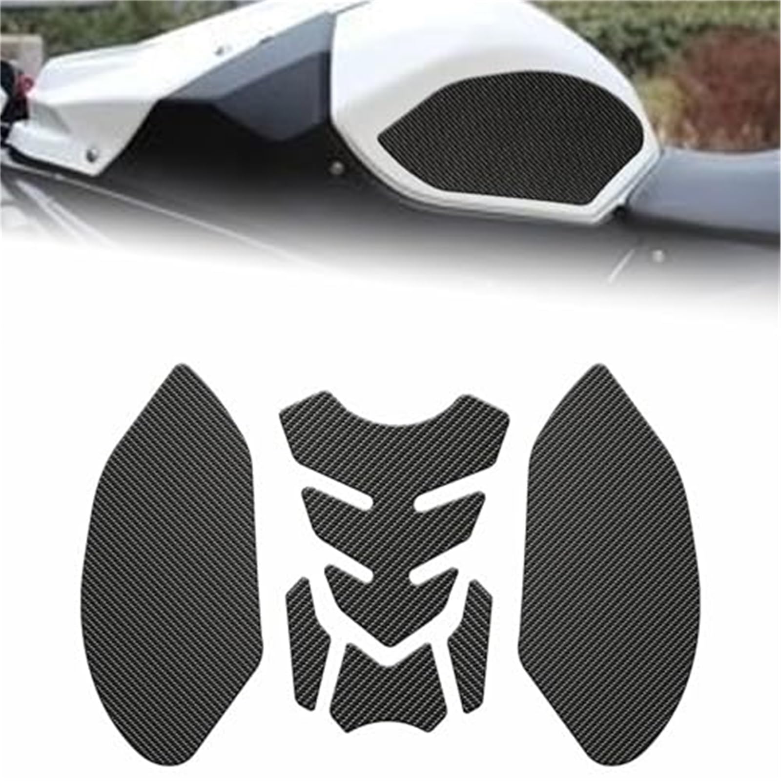 MUEOSI Motorrad-Tankpad-Schutz, Gel-Lackschutz, Kohlefaser-Muster, Kraftstofftank-Aufkleber, for BWM S1000R S1000RR S1000 RS 1000 RR 2009 2010 2012 2013 2014 2015 2016 2017 2018 Panzerpolster von MUEOSI